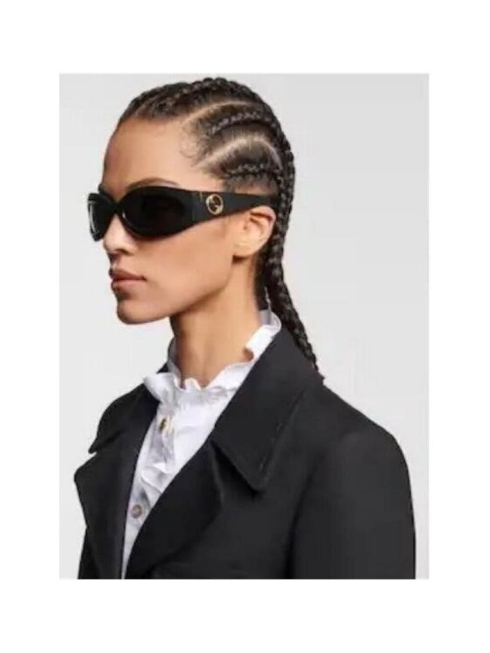 New Authentic GUCCI GG1247s 001 Black/Gold Oval sunglasses , description : Gucci